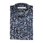 Glue Dress Shirt // Blue Fleur De Lis Abstract (L)