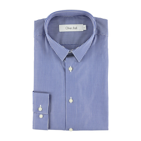 Rbl Dress Shirt // Vertical Stripe Blue (S)