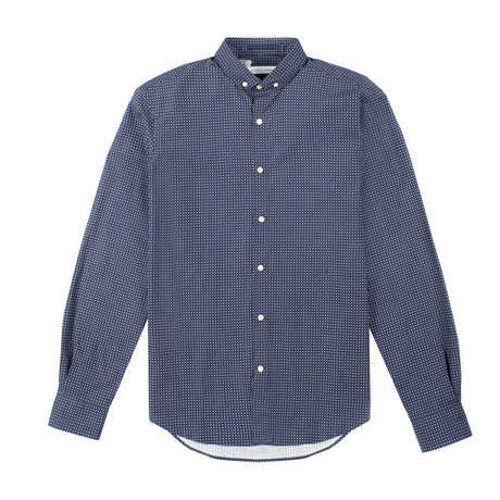 Gaufre Dress Shirt // Navy Geometric (S)