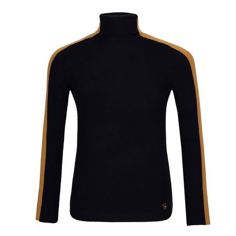 Holden Jersey Sweater // Navy + Tan (XS)