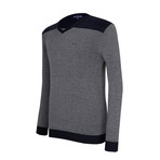Ray Jersey Sweater // Navy + Gray (3XL)