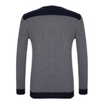 Ray Jersey Sweater // Navy + Gray (L)