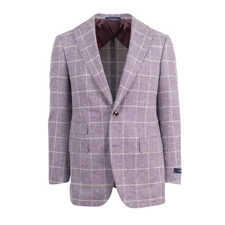 Pal Zileri // Plaid Wool Blend Sport Coat // Purple (Euro: 46)