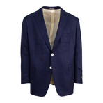 Pal Zileri // Woven Wool Blend Two Button Sport Coat // Navy Blue (Euro: 46)