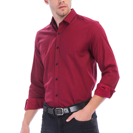 Long Sleeve Button-Up // Solid Bordeaux (S)