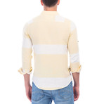 Block Striped Long Sleeve Button-Up // Yellow (XL)