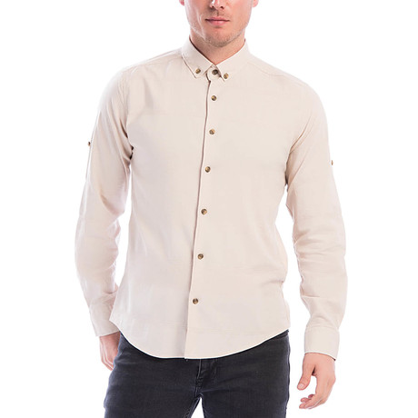 Long Sleeve Button-Up // Beige (S)