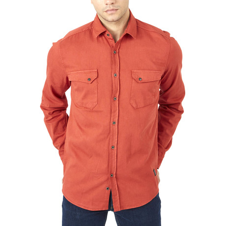 Long Sleeve Button-Up // Solid Cinnamon (S)