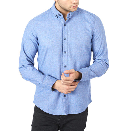 Long Sleeve Button-Up // Heathered Blue (L)