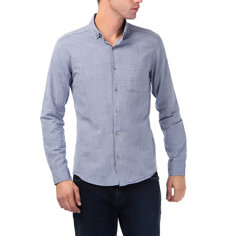 Long Sleeve Button-Up // Heathered Navy Blue (S)