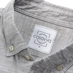 Crosshatch Fog Flannel Shirt // Light Gray (S)