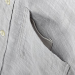 Crosshatch Fog Flannel Shirt // Light Gray (S)