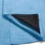 Crosshatch Sky Flannel Shirt // Sky Blue (S)