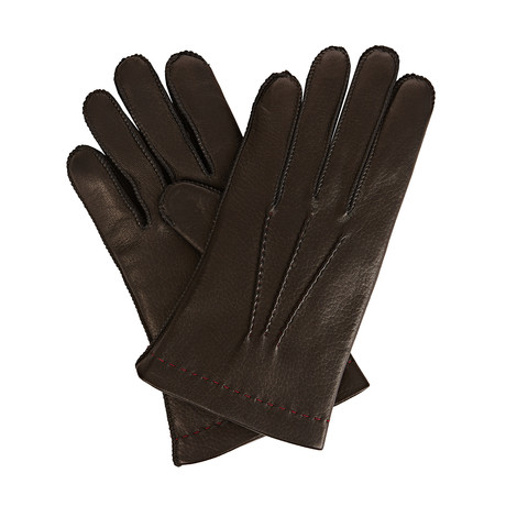 Walter Fur Lined Leather Gloves // Black (M)