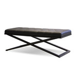 Crosstown Bench // Black Leatherette + Matte Black Powder Coated Steel