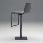 Dove Hydraulic Bar Stool // Grey Leatherette + Brushed Stainless Steel