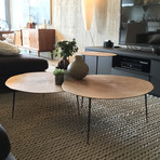 Oakley // 14" Tall Coffee Table // Oak Veneer + Black Iron Legs