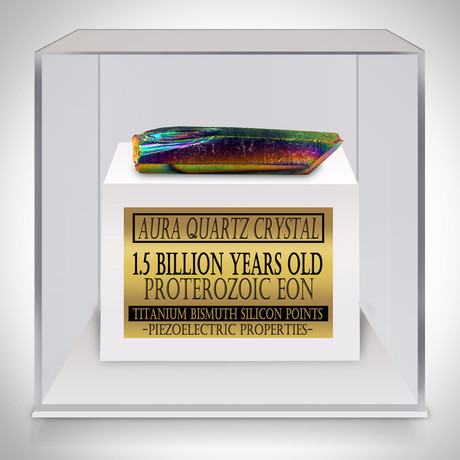 Aura Quartz Authentic Crystal Titanium Bismuth Silicon Points // Museum Display