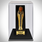 Ancient Egyptian Authentic XL Red Face Carved Ushabti Tomb Statue // Museum Display