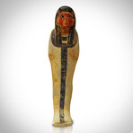 Ancient Egyptian Authentic XL Red Face Carved Ushabti Tomb Statue // Museum Display