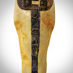 Ancient Egyptian Authentic XL Red Face Carved Ushabti Tomb Statue // Museum Display