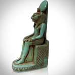 Ancient Egyptian Authentic Painted Maahes Throne Ushabti Tomb Statue // Museum Display