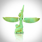 Ancient Egyptian Authentic Blue Faience Winged Goddess Isis // Museum Display