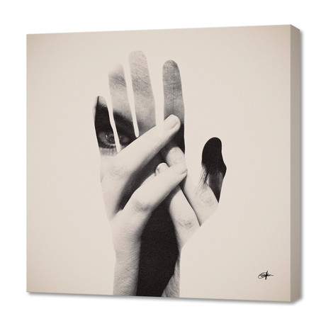 Hideaway Hands // Stretched Canvas (16"W x 16"H x 1.5"D)