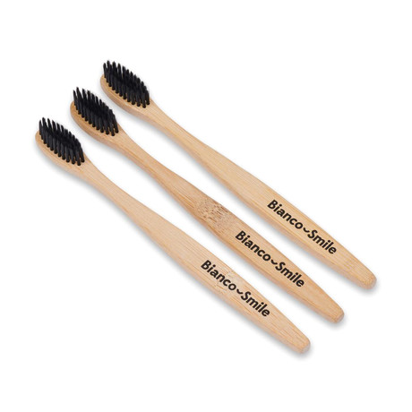 Charcoal Bamboo Toothbrush // Set of 3