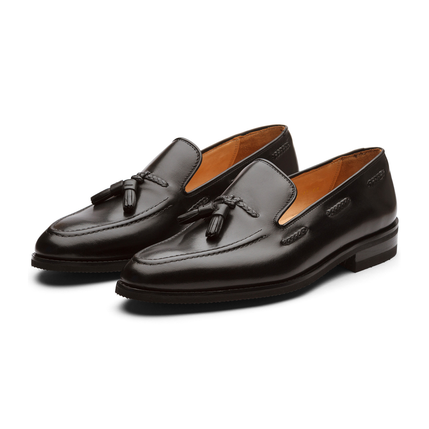 Jax Classic Braided Tassel Loafer Leather Lined Dress Shoes // Black ...