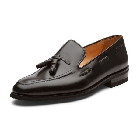Jax Classic Braided Tassel Loafer Leather Lined Dress Shoes // Black (UK: 6)