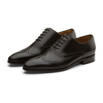 Jovany Brogue Oxford Wing-Tip Lace up Leather Lined Dress Shoes // Black (UK: 12)
