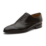 Jovany Brogue Oxford Wing-Tip Lace up Leather Lined Dress Shoes // Black (UK: 8)