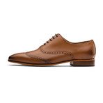 Urijah Brogue Oxford Wing-Tip Lace up Leather Lined Dress Shoes // Tan (UK: 7)