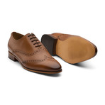 Urijah Brogue Oxford Wing-Tip Lace up Leather Lined Dress Shoes // Tan (UK: 6)
