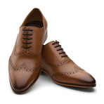 Urijah Brogue Oxford Wing-Tip Lace up Leather Lined Dress Shoes // Tan (UK: 10)