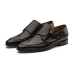 Marquis Classic Single Monkstrap Leather Lined Perforated Dress Oxfords Shoes // Black (UK: 7)