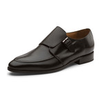 Marquis Classic Single Monkstrap Leather Lined Perforated Dress Oxfords Shoes // Black (UK: 6)