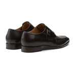 Marquis Classic Single Monkstrap Leather Lined Perforated Dress Oxfords Shoes // Black (UK: 6)