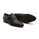 Marquis Classic Single Monkstrap Leather Lined Perforated Dress Oxfords Shoes // Black (UK: 8)