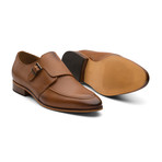 Rex Classic Single Monkstrap Leather Lined Perforated Dress Oxfords Shoes // Tan (UK: 9)