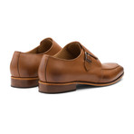 Rex Classic Single Monkstrap Leather Lined Perforated Dress Oxfords Shoes // Tan (UK: 12)