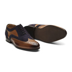 Keenan Oxford Leather Lined Shoes // Tan + Navy (UK: 6)