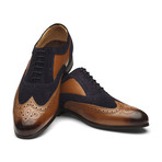 Keenan Oxford Leather Lined Shoes // Tan + Navy (UK: 10)