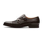 Trent Classic Double Monkstrap Leather Lined Perforated Dress Oxfords Shoes // Brown (UK: 8)