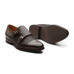 Trent Classic Double Monkstrap Leather Lined Perforated Dress Oxfords Shoes // Brown (UK: 6)