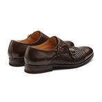 Trent Classic Double Monkstrap Leather Lined Perforated Dress Oxfords Shoes // Brown (UK: 6)