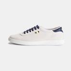 Suede Low Sneaker // White + Navy (Euro: 40)