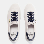 Suede Low Sneaker // White + Navy (Euro: 41)