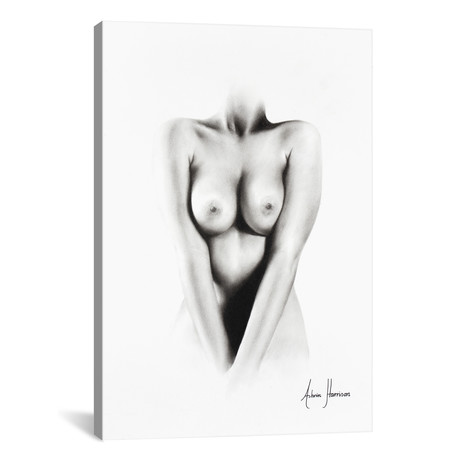 Nude Woman Charcoal Study 67 // Ashvin Harrison (18"W x 26"H x 0.75"D)